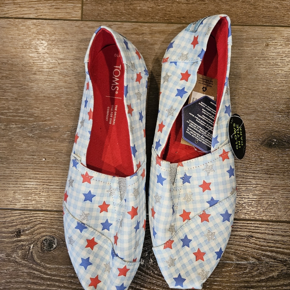 TOMS Multicolor Star Slip-Ons NWT - Picture 3 of 4